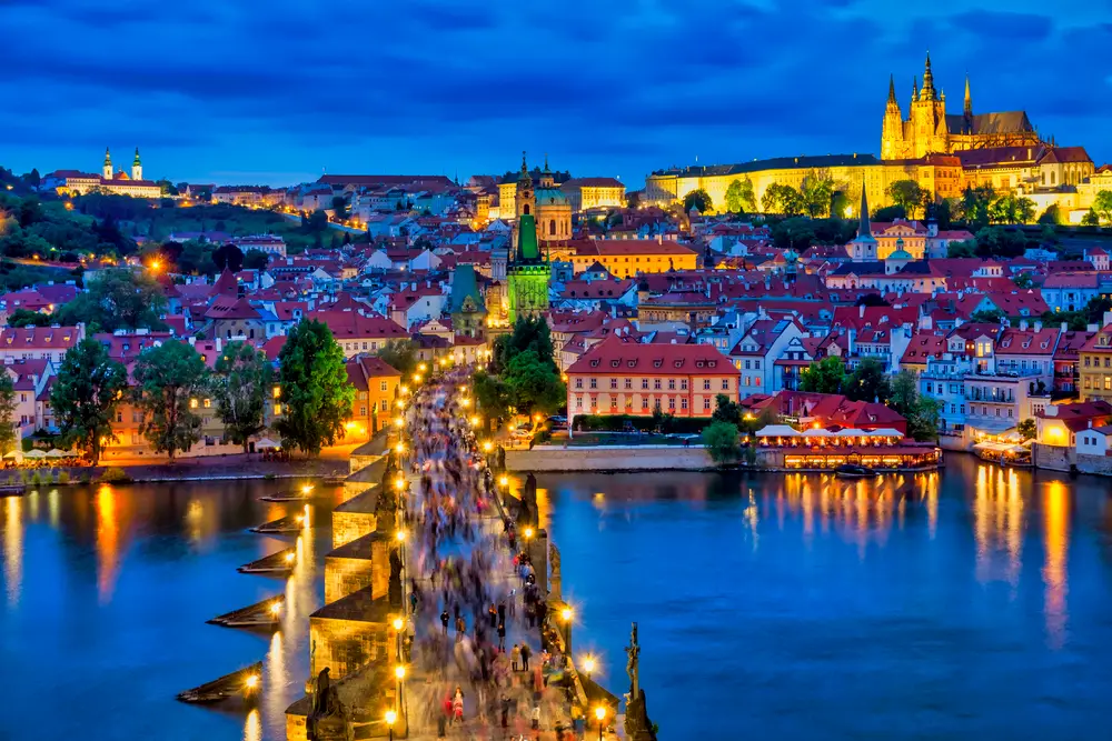 Tramonto Sul Ponte Carlo Praga